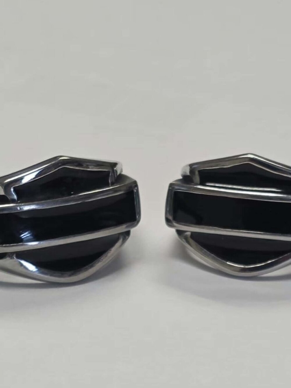 Unisex-The Shield - Stainless Steel Ring with Black Onyx.